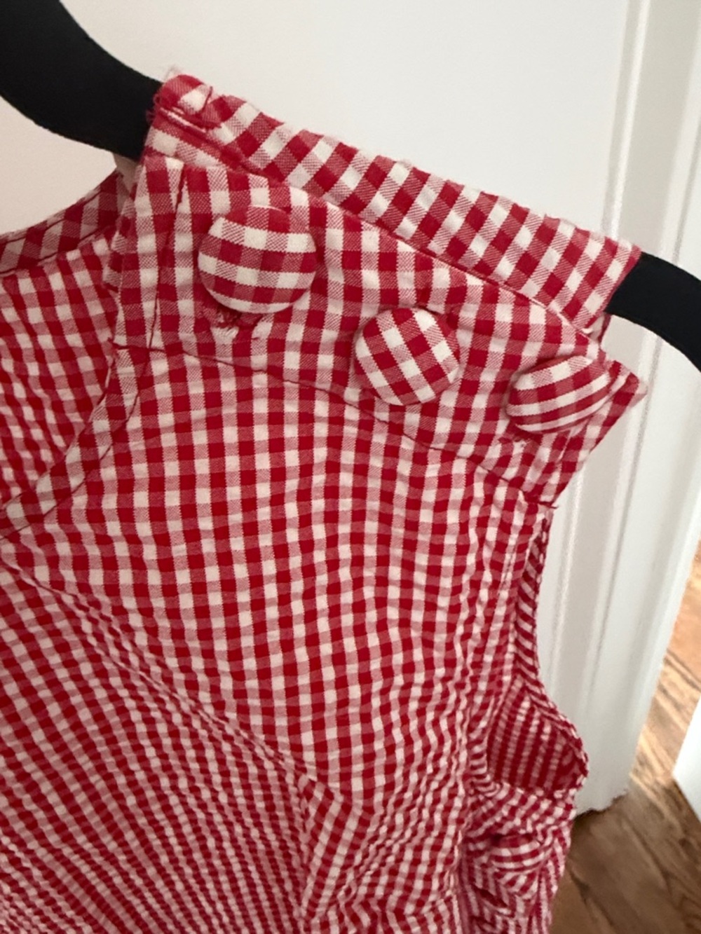 DÔEN Red Gingham Shift Dress - Picture 3 of 4
